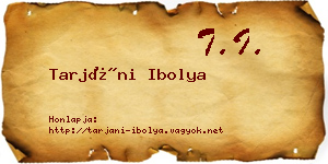 Tarjáni Ibolya névjegykártya