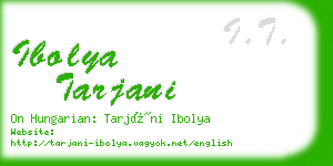 ibolya tarjani business card